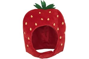 PURFANREE Women Cute Red Plush Strawberry Hat Headband Cap Photo Props Funny Props Soft Novelty Dress Up Party Events Costume