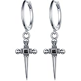 Skull/Skeleton Hand/Pirate/Cross/Bat Earrings 925 Sterling Silver Gothic Earrings for Women Men Gothic Jewelry Gifts for Women Men