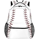 Baseball Ball Print Pattern Large Backpack Rucksack Book Bag Travel Hiking School Bag for Adult Boys Girls