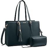 LOVEVOOK Laptop Bag for Women 15.6 inch Lightweight PU Laptop Tote Bag, Large Capacity Computer bag with Clutch Purse for Business, Work, Office, Travel, School,Casual