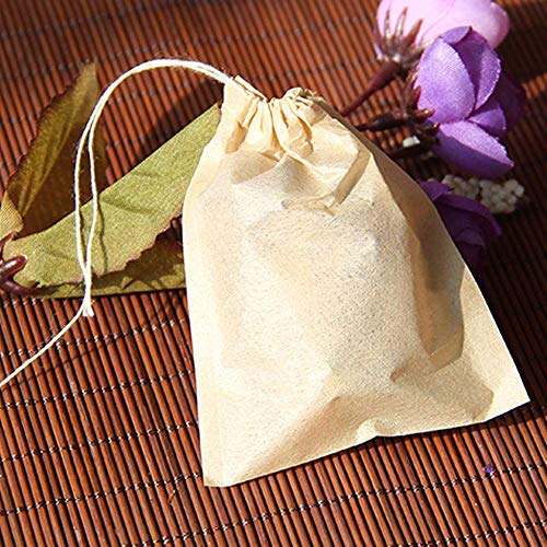 Amian Shop Tea Filter Bags,300 Pieces Disposable Tea Bag Paper Tea Infuser with Drawstring Safe Strong Penetration Unbleached Paper for Loose Leaf Tea and Coffee - Thumbnail 4