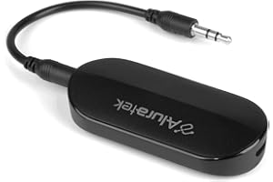 Aluratek Bluetooth V5.0 Audio Transmitter Adapter, TV to Wireless Headphones, Home Speaker, Airplane, Boat, Motorcycle, Gym - ABT05F