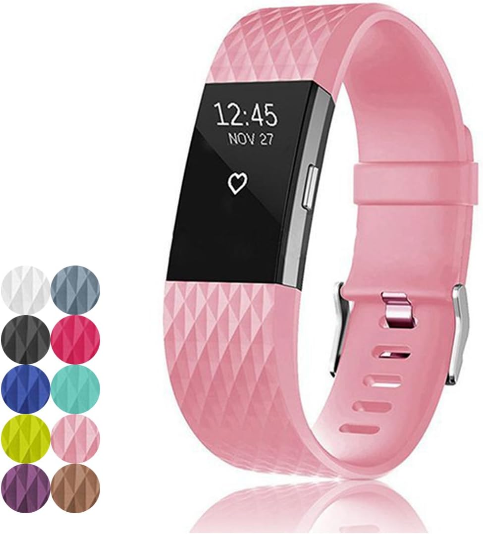 YEFOD Fitbit Charge 2 Bands, 3D Silicone Replacemant Accessories Strap Band for Fitbit Charge 2 Heart Rate + Fitness Wristband