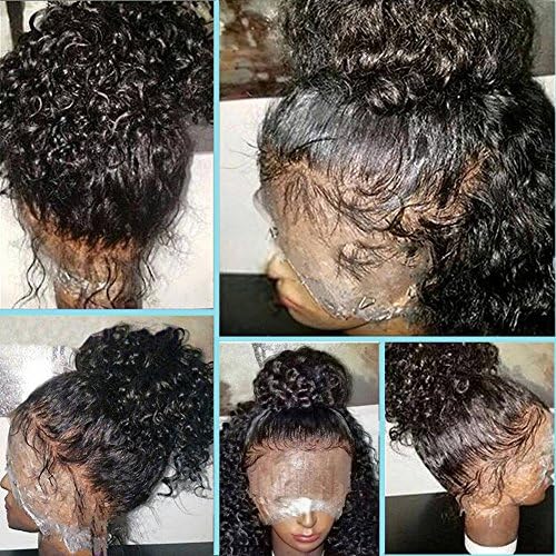 Brazilian Virgin Full Lace Human Hair Wigs for Black Women Curly Hair Full Lace Front Wigs Glueless Lace Front Wig with Baby Hair(16inch with 130% density, Full Lace wigs)
