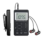 Portable AM/FM Pocket Radio with Digital Tuning LCD