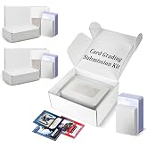 DEDC Card Grading Submission Kit Card Grading Shipping Mailing Box for PSA, CGC, SGC Trading Card- 25 Semi Rigid Card Holders, 50 Card Sleeves, 1 Shipping Label + 1 Wiping Cloth (3-Set-Universal)