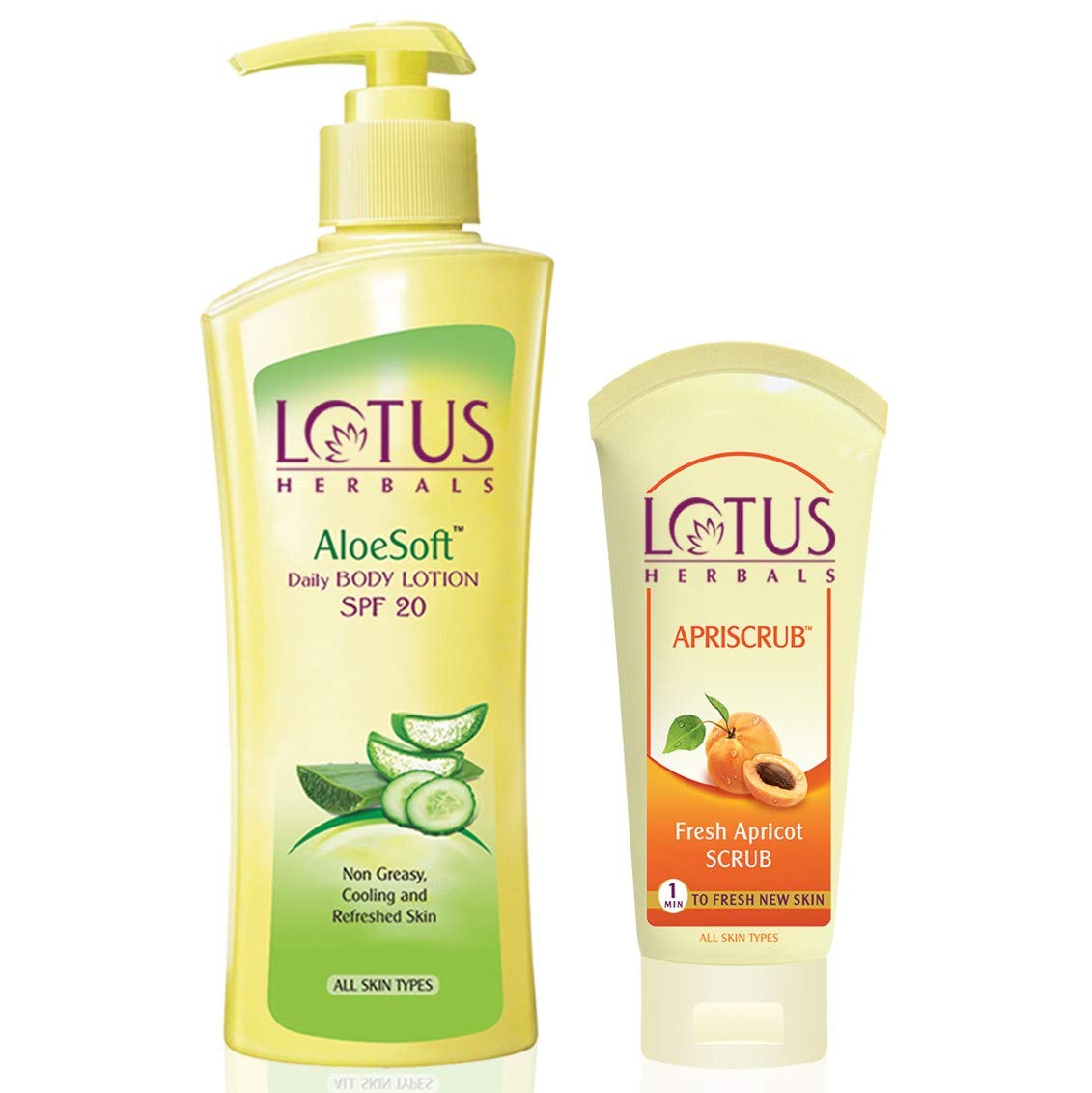 Lotus Herbals Aloesoft Daily Body Lotion 250ml With Apriscrub 60g, 250