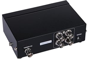 AuviPal 4-Port (1 Input 4 Output) BNC Video Splitter Box Coaxial Distributor Amplifier for Video Monitoring System CCTV Security Camera