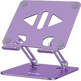 Aoviho Tablet Stand for Desk,Adjustable Tablet Holder,Purple | Stable Aluminum Design, Fits iPad Pro/Air/Mini &amp; Samsung Tablets, Adjustable Viewing, Ideal for Office &amp; Home