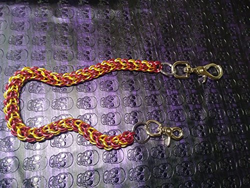 Custom Biker Wallet Chain, 30" SYLB Red & Gold Biker Chain - 30" in. Double Stainless Steel Snaps