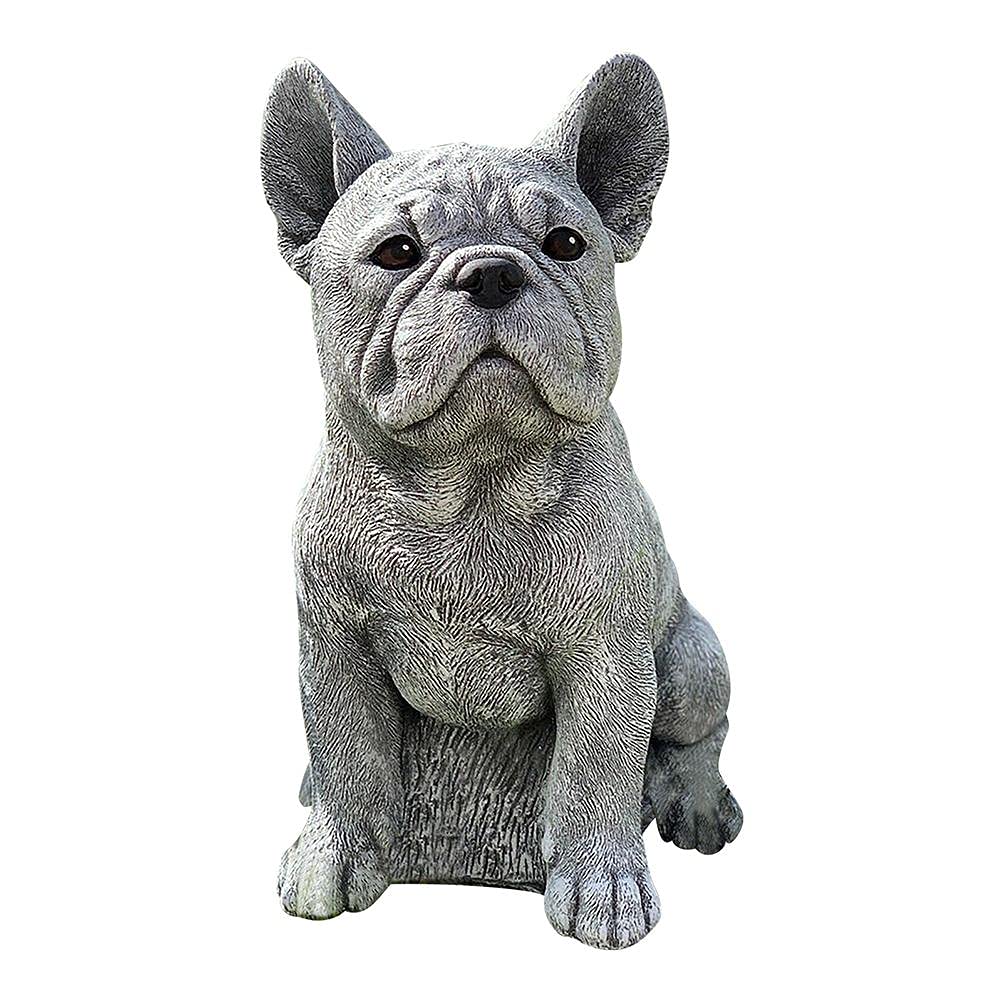 Eeneme Garden French Bulldog Ornament, Resin Dog Statue, Puppy Garden Sculpture, 6.8inch Animal Home Figurine Decoration for Patio Lawn Home Garden Decoration