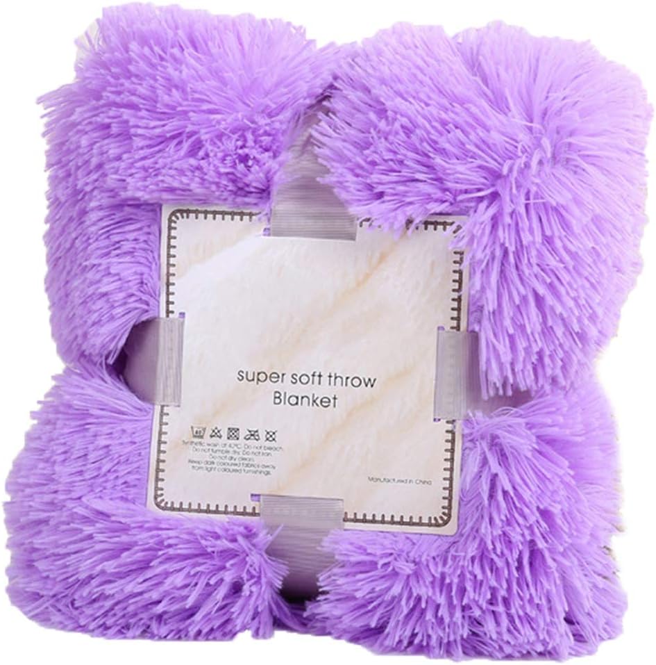 Hootecheu Soft Long Shaggy Throw Blanket Faux Fur Warm Elegant Double-Sided Plush Fuzzy Sofa Double King Bed Winter Warm,Double Blanket,Bed Supplies,Winter Supplies Blanket