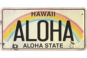 VERENIX Vintage Hawaiian License Plate - Car Vehicle License Plate Souvenir 6x12 inch License Plate (Aloha)
