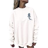 SHENHE Women's Crewneck Graphic Sweatshirts Animal Print Long Sleeve Oversized Sweatshirt Trendy Pullover Casual Tops