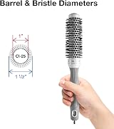 Olivia Garden Ceramic Ion Thermal Brush 1 Inch Synthetic Bristles Vented Barrel view 2