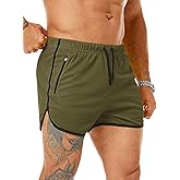 Sazeky Men's Running Shorts 3" Quick Dry Lighweight Gym Workout Shorts with Zipper Pockets Athletic Jogging Shorts