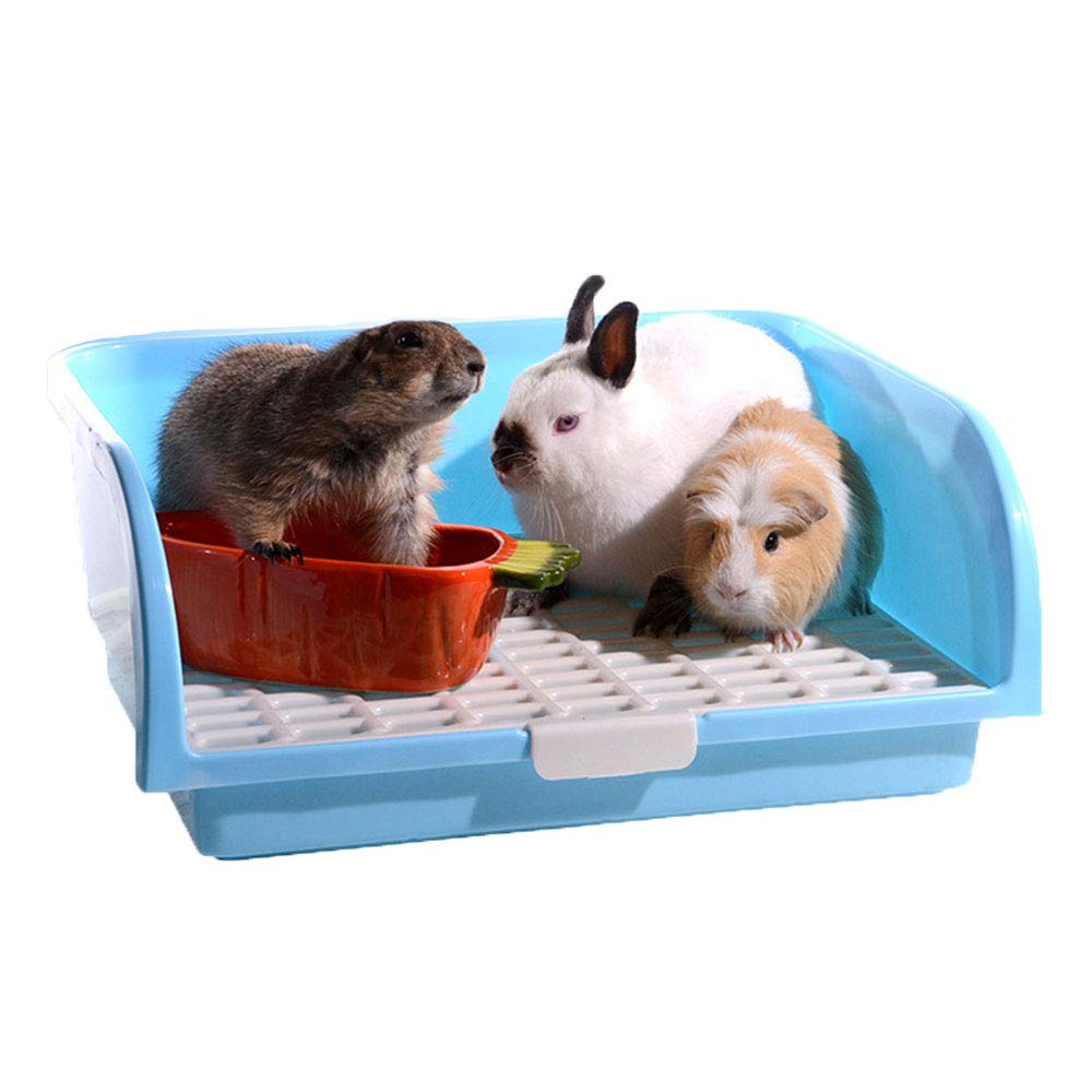 Super Large Rabbit Litter Box, Small Animal Restroom Square Rabbit Toilet Chinchilla Potty Trainer Guinea Pig Litter Tray for Mink Squirrel Weasel