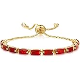 KissYan Tennis Bracelet for Women, 14K Gold Plated Cubic Zirconia Adjustable Slider Bracelets Trendy Jewelry Gift