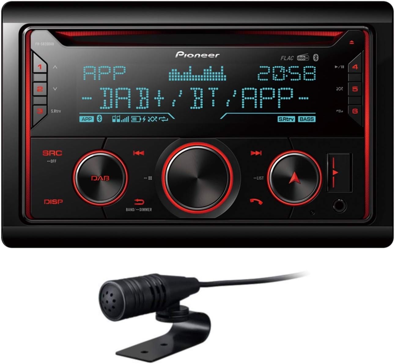 Pioneer FH-S820DAB 2-DIN CD Tuner with DAB/DAB+, Bluetooth, multi colour illumination, USB, Spotify - Image 4