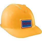 Nicky Bigs Novelties Engineer Construction Hard Hat Adjustable Plastic Costume Helmet for Kids Adults Pink Yellow Orange Road Worker Dress Up Accessory for Halloween, Theme Parties, Photo Booths