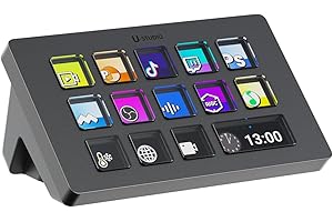 ULANZI D200 U-Studio Stream Controller, 14 LCD Keys, 13 Programmable Hotkeys, Digital Audio Workstation Controller for OBS/Tw