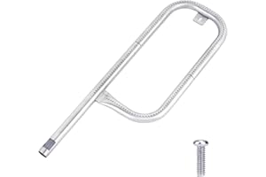 Leship 17" Grill Burner Tube for Weber Q100 Q120 Q1000 Q1200 Baby Q 386001 386002 516002 516001 50060001 51060001 Gas Grills, 304 Stainless Steel Grill Burner Tube Replace for Weber 60040 69957 41657