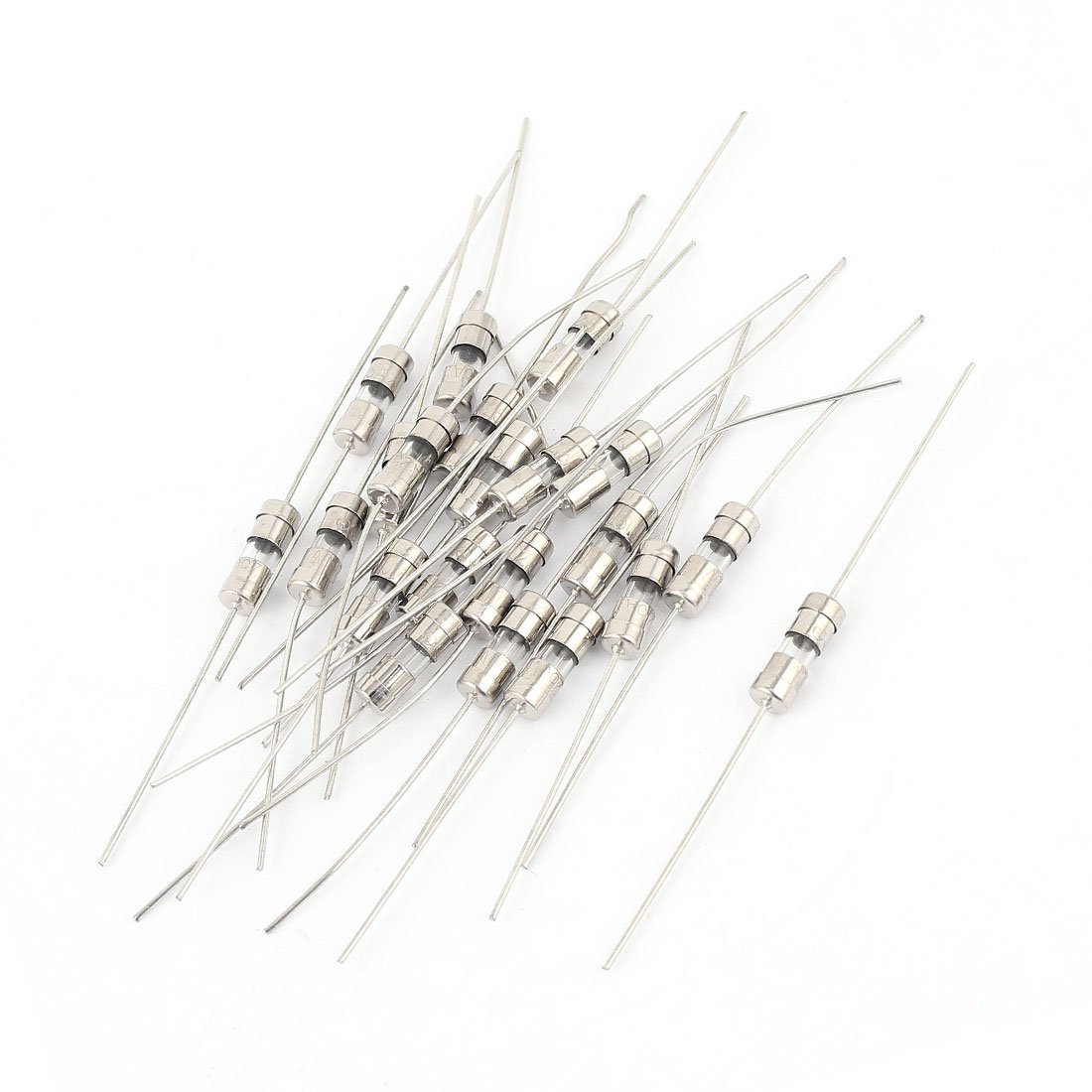 sourcingmap 20pcs AC 250V 2.5A 4x11mm Fast-blow Acting Axial Lead Glass Fuse