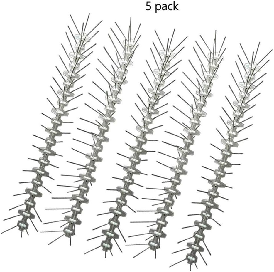 Redsa 5 Pcs Bird Spike Stainless Steel Fence Wall Spikes Garden Security Intruder Bird Cat Repellent Burglar Anti Climb