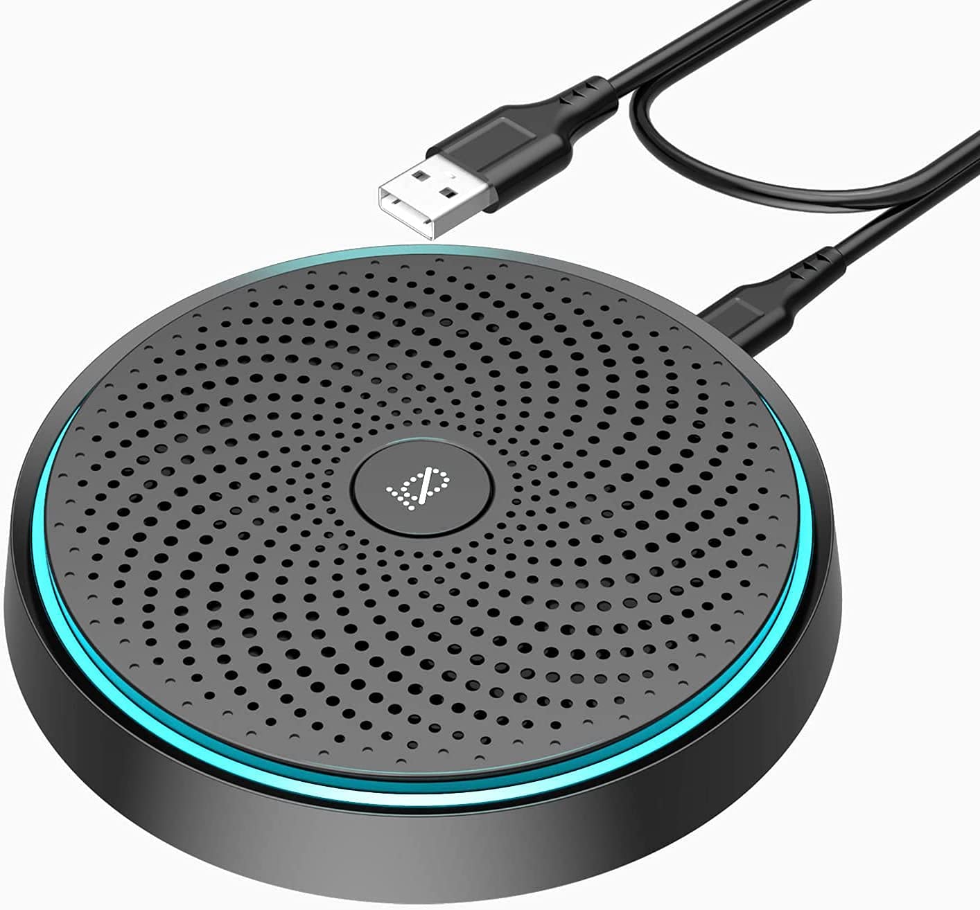 Monodeal Conference Microphone with Mute Button, Upgraded USB Microphone for Laptop PC,Omnidirectional Computer Zoom, Virtual School, Video Meeting, Skype (Plug & Play)