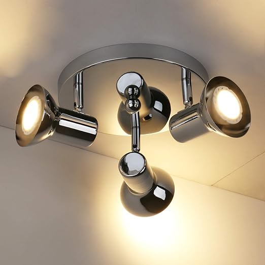 Pathson Modern Chrome 3 Ceiling Lights 3 Way Ceiling Spotlight For