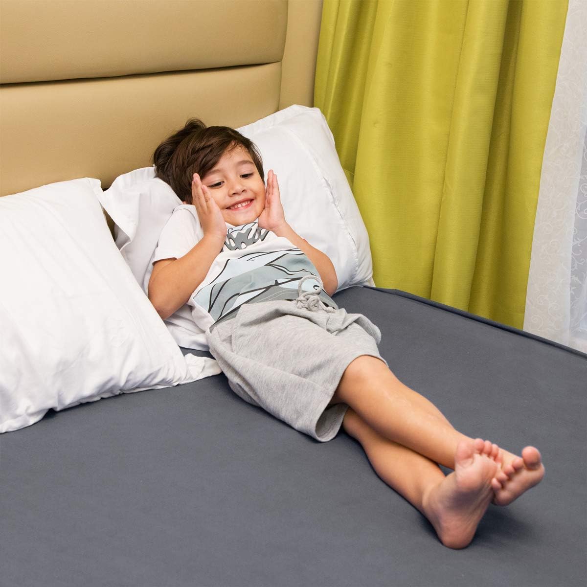 COSMOPLUS Fitted Sheet Full Fitted Sheet Only（No Flat Sheet or Pillow Shams）, 4 Way Stretch Micro-Knit, Snug Fit, Wrinkle Free, for Standard Mattress and Air Bed Mattress from 8” Up to 14”, Gray -
