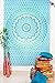 Set of 2 Boho Tapestry or Mandala Tapestry Wall Hanging Indian Hippie Tapestry Bohemian Blanket or Table Cover or Tablecloth Beach Towel Meditation Yoga Mat - Twin Size - 55x85, Blue and Green