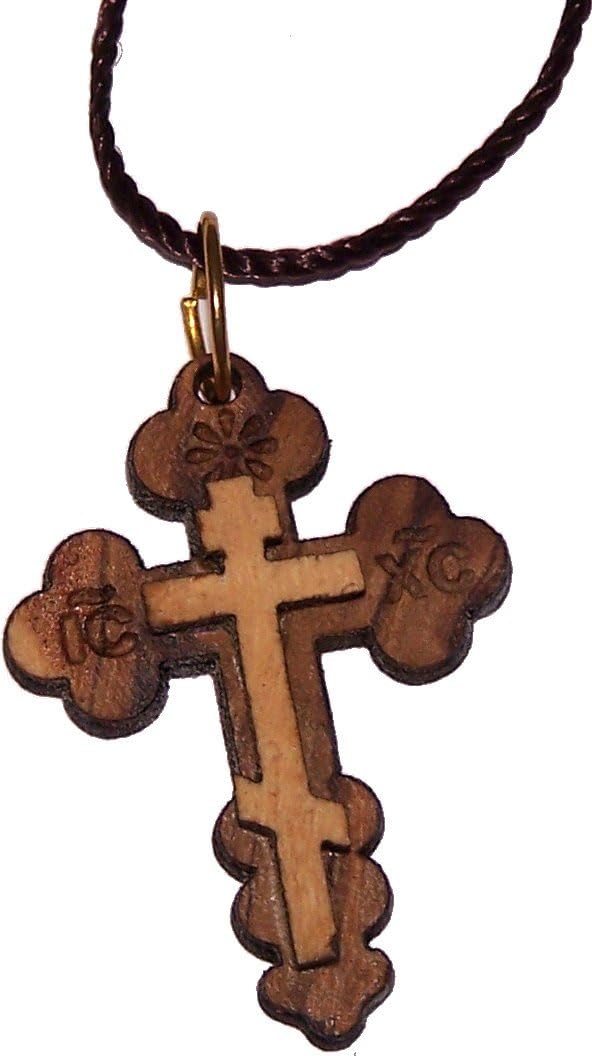 Amazon Com Eastern Or Orthodox Olive Wood Cross Necklace