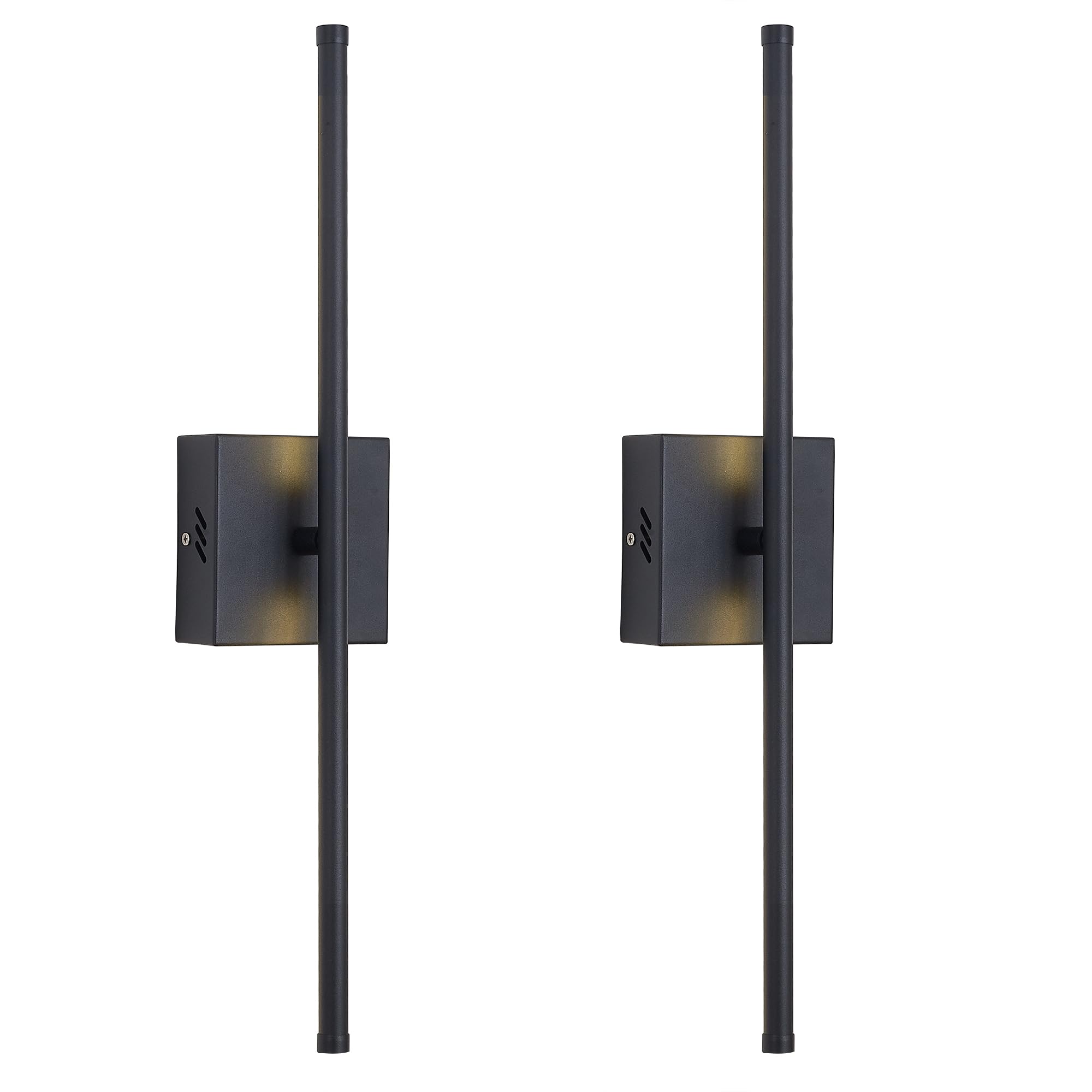Photo 1 of KARTOOSH Modern Wall Sconces Set of Two, Dimmable Hardwired Wall Sconces, 350° Rotate, LED Matte Black Wall Light Fixtures, 3000K Warm Light Wall Lamp for Bathroom, Living Room, 20.4 Inch (2 Pack)