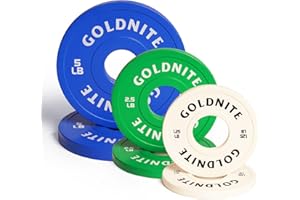 GOLDNITE Change Plates 1.25LB 2.5LB 5LB Set Rubber Coated Fractional Weight Plates Olympic Bumper Plates - Barbell Weights for Strength Training, CrossFit, Home Gym Workouts Powerlifting