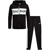 Reebok Boys Sweatsuit Set - 2 Piece Athletic Fleece Joggers Set with Zip Up Hoodie Sweatshirt and Active Boys Sweatpants