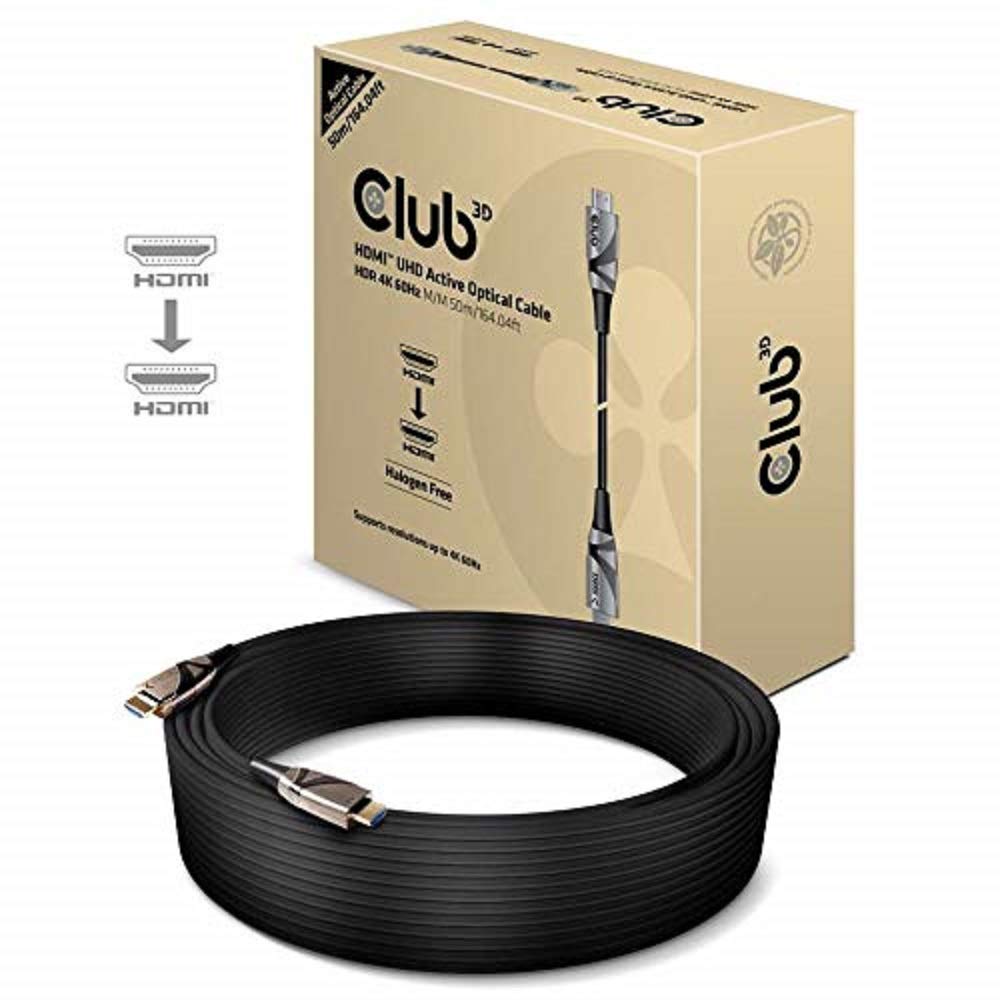 CLUB3D HDMI/Fibre Optic Connection Cable 50.00 m CAC-1391 Halogen-Free High Speed HDMI with Ethernet FL