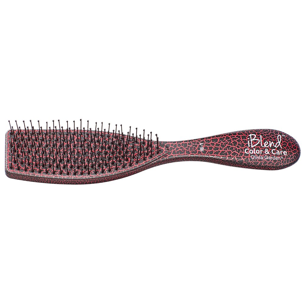 Olivia Garden iBlend™ Color & Care Blending Brush Red – Fully Saturates and Evenly Distributes Hair Color & Treatments