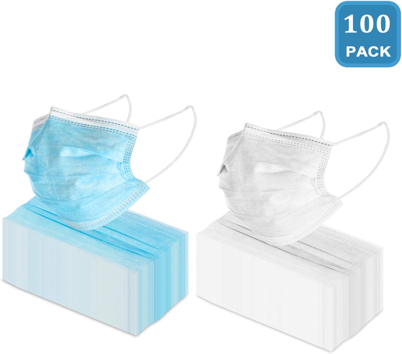 Disposable 3-Layer Mask with Earloop, 3-Ply Face Mask Dust Breathable (50pcs)