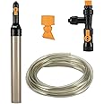 hygger Bucket-Free Aquarium Water Change Kit Fish Tank Auto Siphon Pump Gravel Cleaner Vacuum Tube with Long Hose Water Changer Maintenance Tool 25-FEET Plastic Fitting