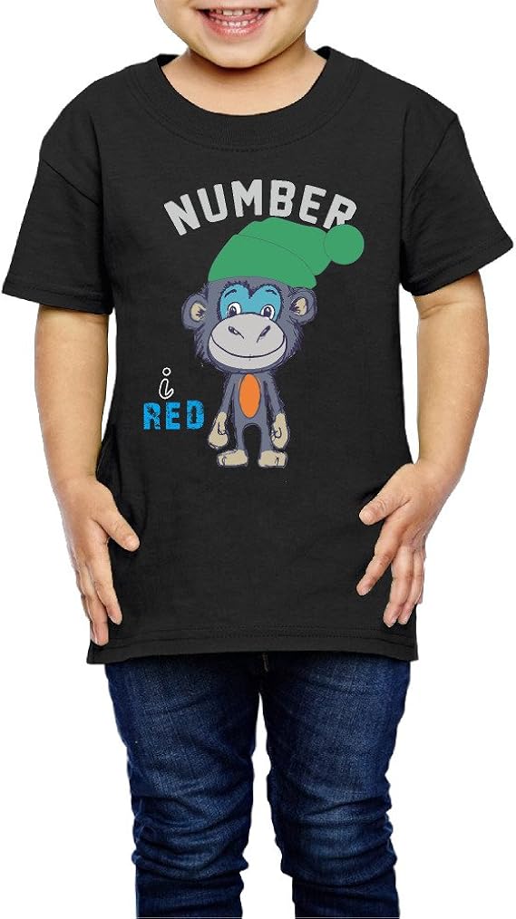 Jimi キッズ 男の子 女の子 個性的な 大きな口 ザル マンガ イラスト 半袖 Tシャツ ソフト Black 野外活動 5 6 Toddler Tシャツ カットソー 通販 Amazon