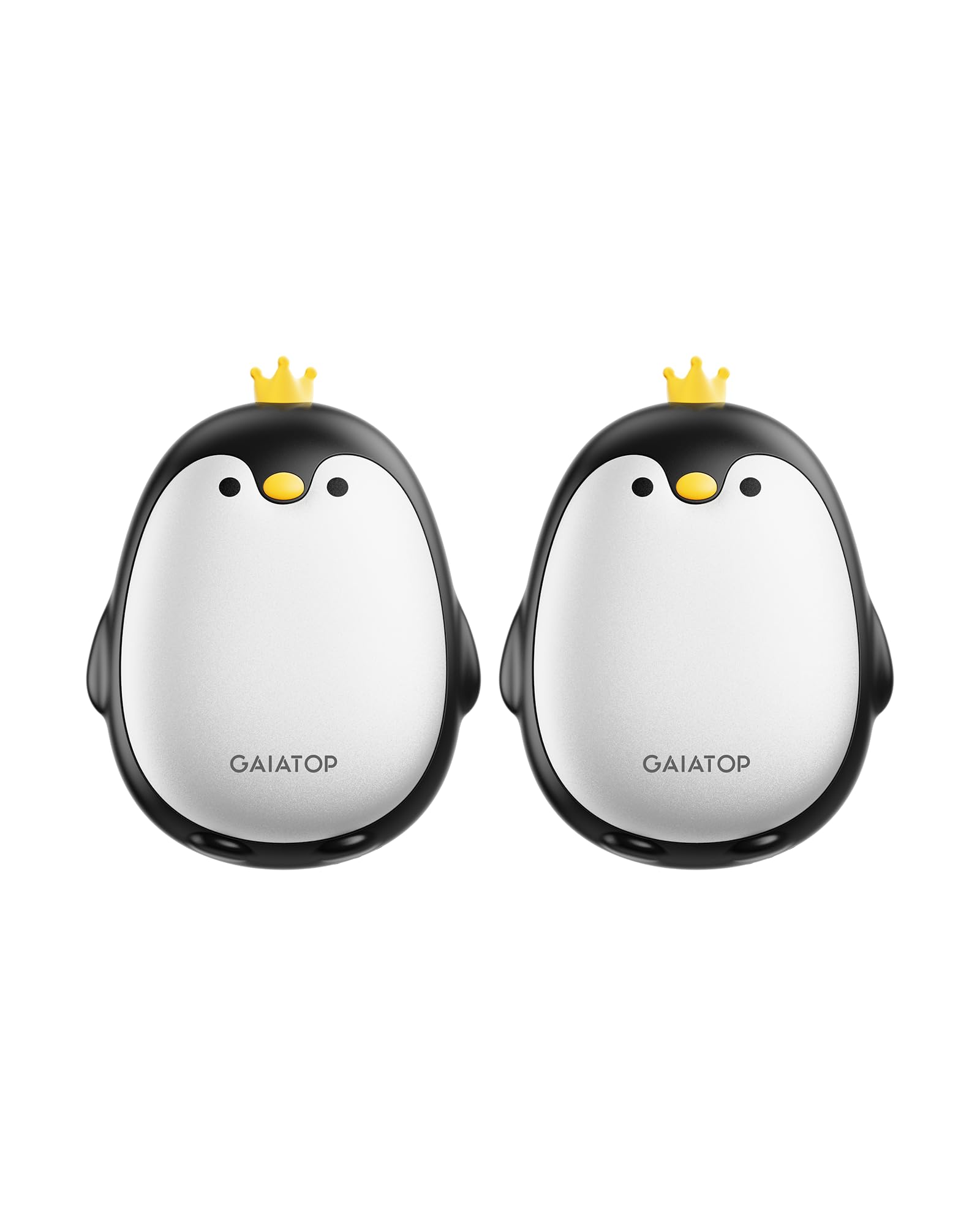 Gaiatop Magnetic Hand Warmers Rechargeable 2 Pack, 3 Settings Pocket-Sized Cute Penguin, Fast Hot Hands Reusable Portable Electric Heater for Camping Hunting Golf, Gifts for Women Men Black