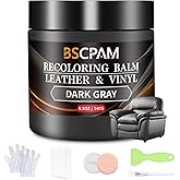 BSCPAM Dark Gray Leather Recoloring Balm,Leather Couch Scratch/Stain Remover,Leather Repair kit for Vinyl Furniture and Car Interior,Leather Dye Paint for Scratched and Faded Leather Couches