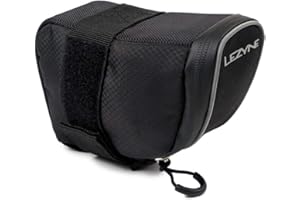 LEZYNE Micro Caddy Bicycle Saddle Bag, Aero-Shaped, Water Resistant, Quick Access, Multi-Tool Sleeve, Compact Bike Bag