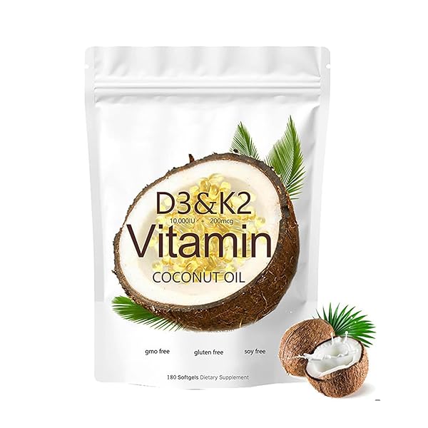 WFWJ 2-IN-1 VITAMIN D3 K2 SUPPLEMENT SOFTGEL, 10000...
