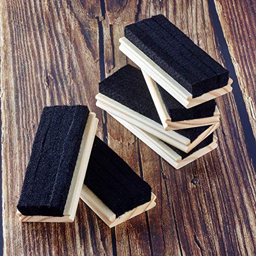 6 Pack Chalkboard Erasers Premium Wool Felt Eraser Dustless Wood Chalk
