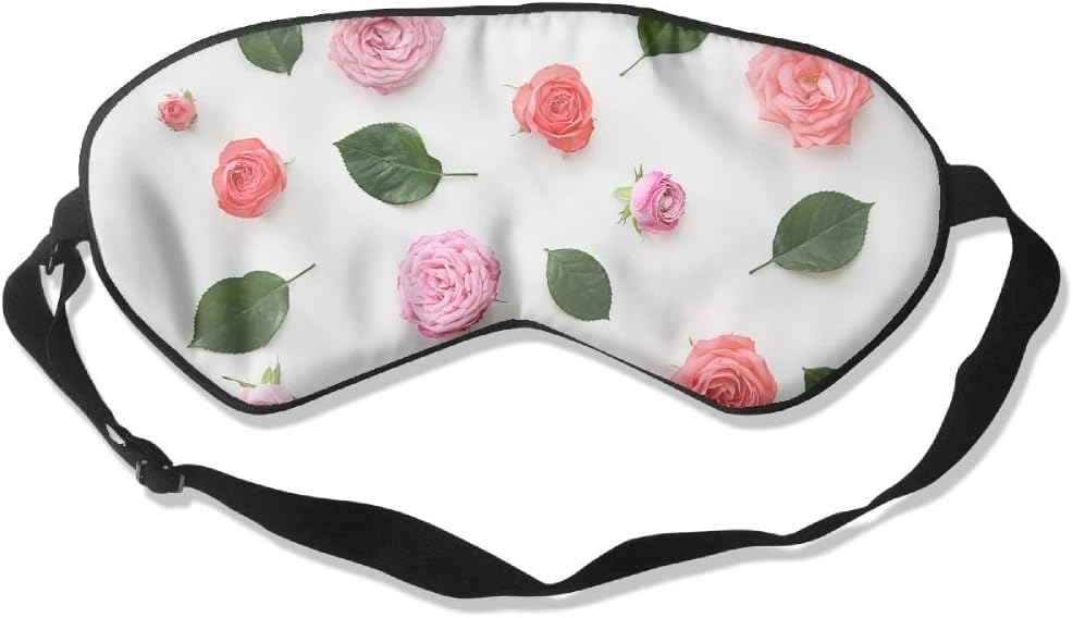 Sleep Mask Roses Flowers Design Eye Cover Blackout Eye Masks,Soothing Puffy Eyes,Dark Circles,Stress,Breathable Blindfold for Women Men