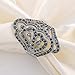 Dnswez Vintage Black Marcasite Crystal Butterfly Filigree Wide Cocktail Rings for Women Xmas Gift