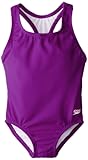 Speedo Little Girls'  Learn-To-Swim Solid Racerback, New Purple Haze, 6X