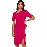 Adrianna Papell Womens Draped Knit Crepe Dress